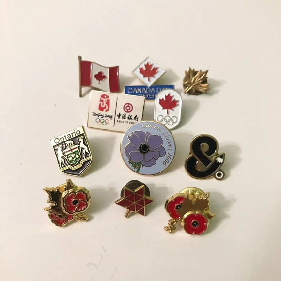 Assorted Lot of 11 Canada  Pins Remembrance Day Maple Leaf Olympics Canada Day - Picture 1 of 14